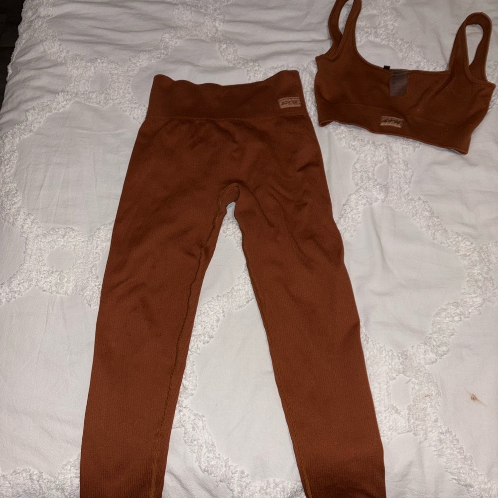 Bo and Tee Brown Leggings and Sports Bra
